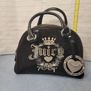 Vintage Juicy Couture purse brown velour y2k rare bag big medallion